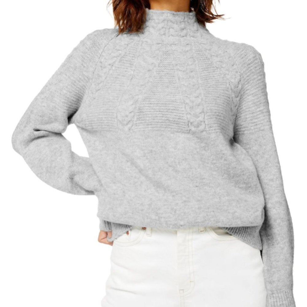 TOPSHOP Cowl Neck Sweater Gray Size XS